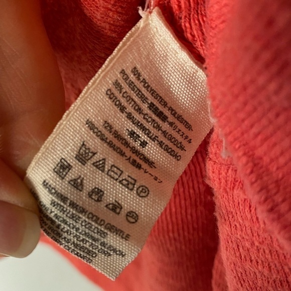 Free People We the Free Bright Pink 3/4 Sleeve Fitted Knit Top, Small - Picture 3 of 4